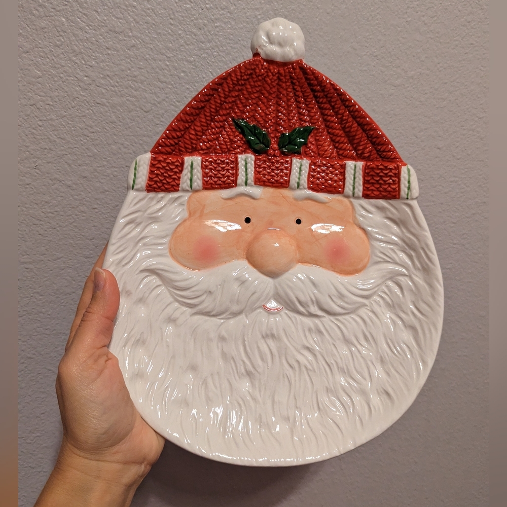 Santa Cookie Plate 8" by 11.75" by Peppermint place